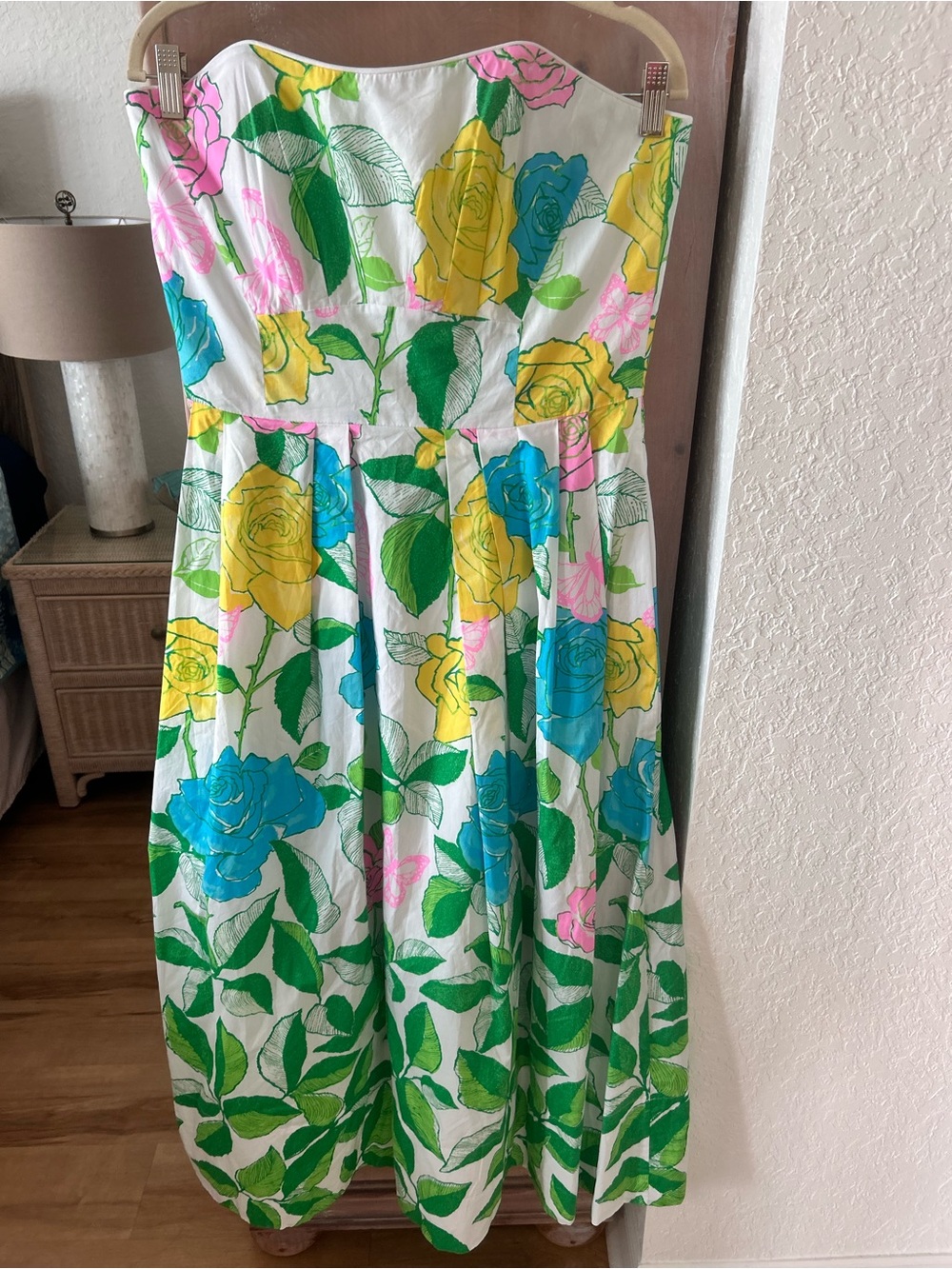 NWT Lilly Pulitzer Floral Kenni Midi Dress in White with Glorious Colors Size 12